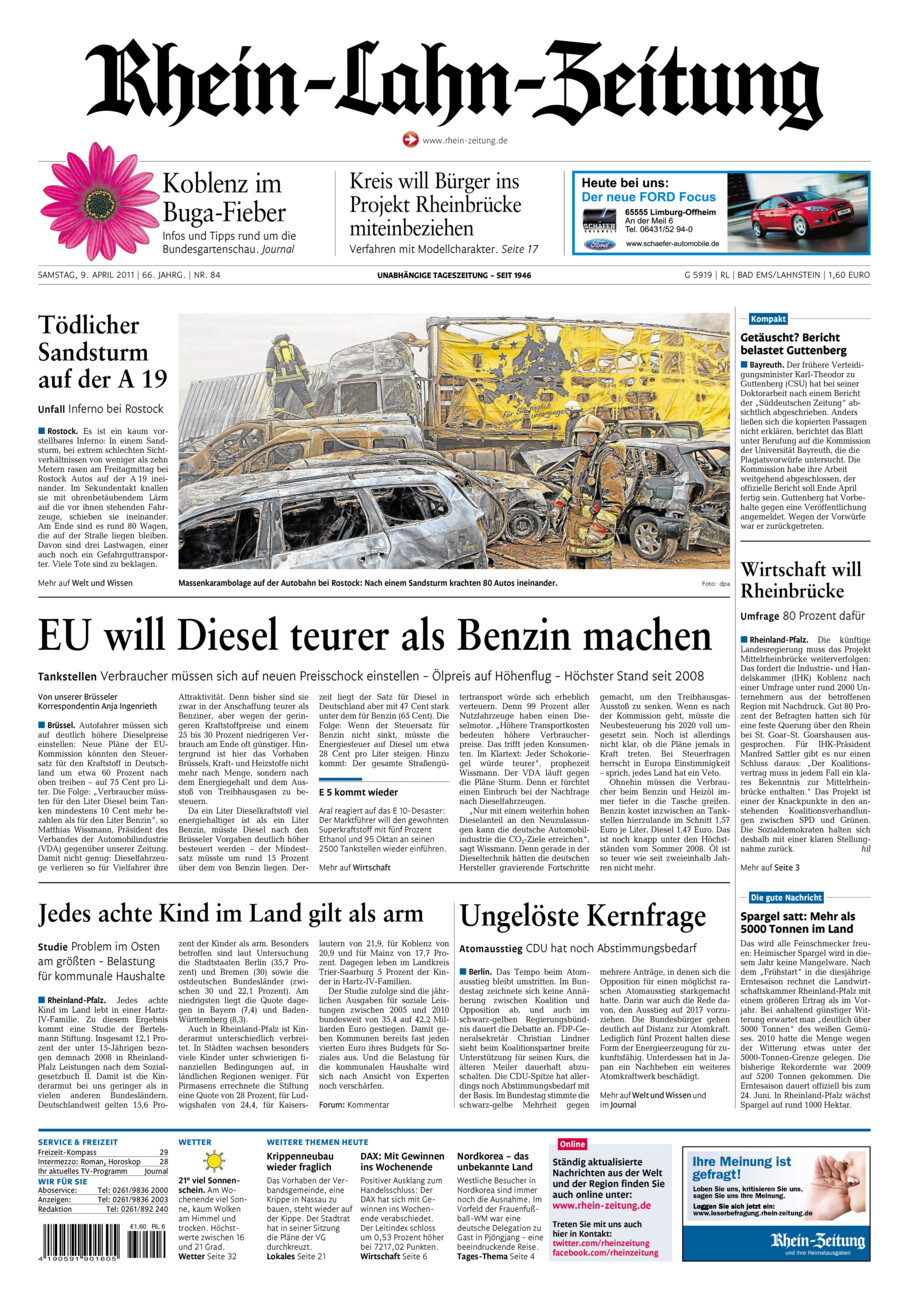 Rhein-Lahn-Zeitung vom Samstag, 09.04.2011
