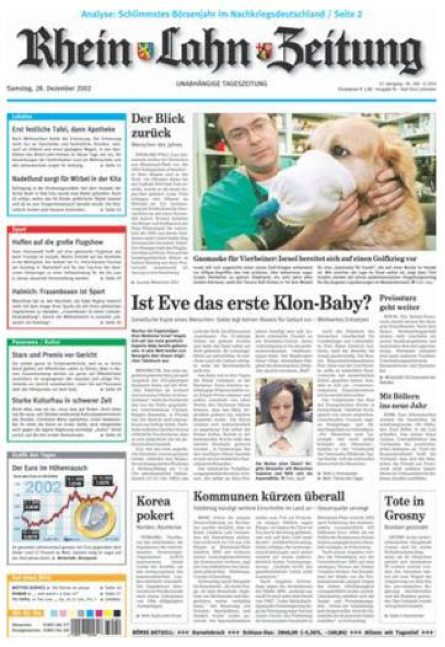 Rhein-Lahn-Zeitung vom Samstag, 28.12.2002