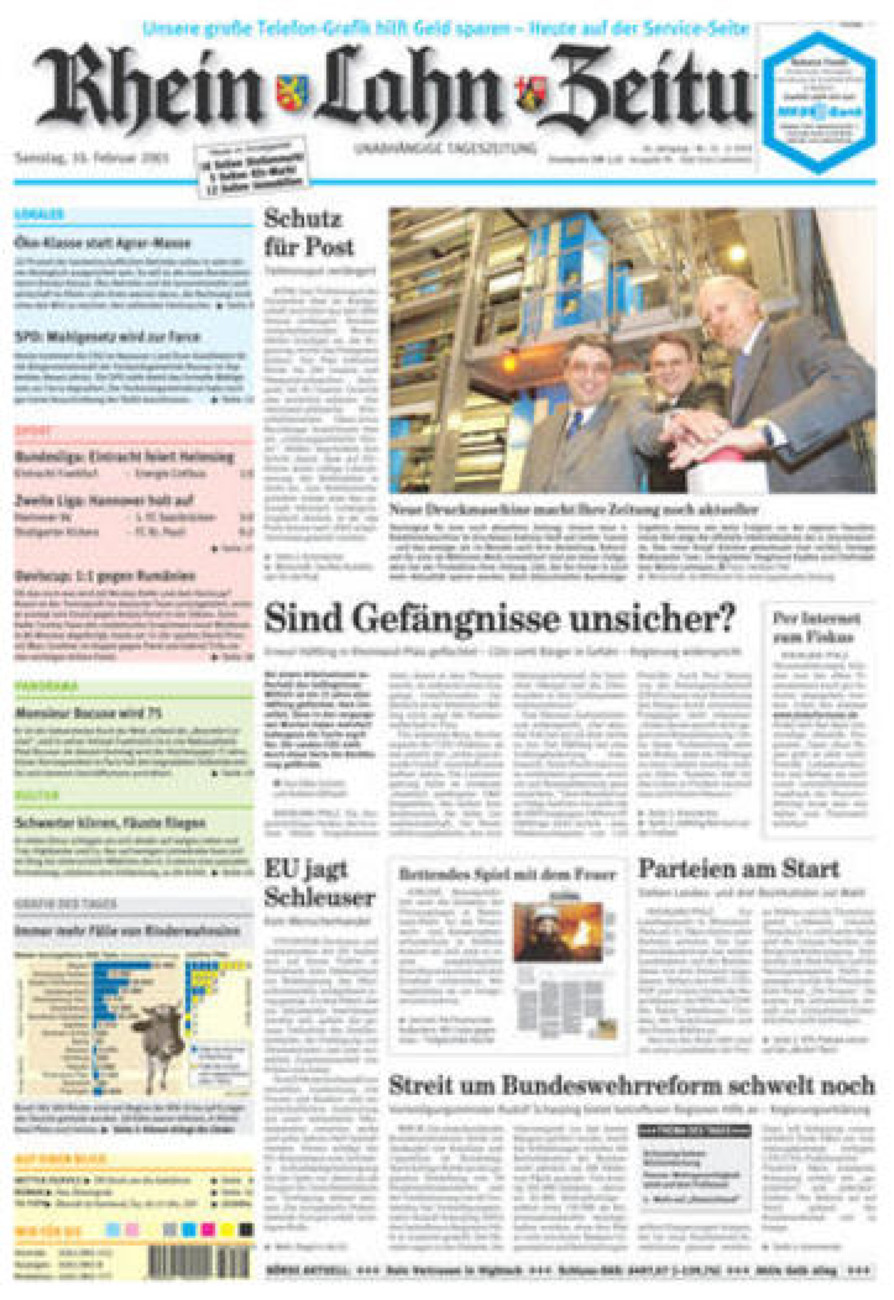 Rhein-Lahn-Zeitung vom Samstag, 10.02.2001