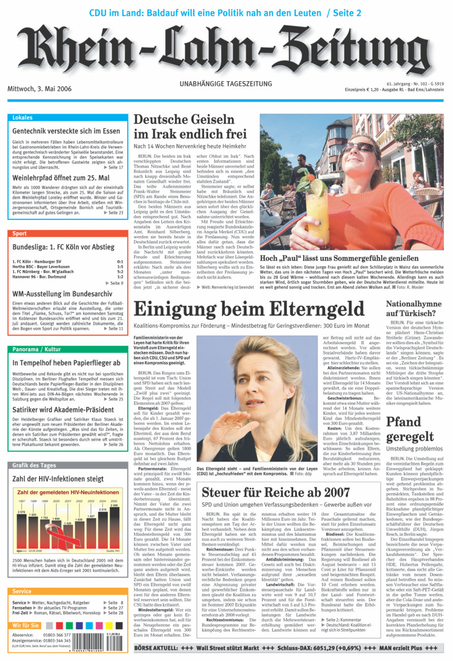 Rhein-Lahn-Zeitung vom Mittwoch, 03.05.2006