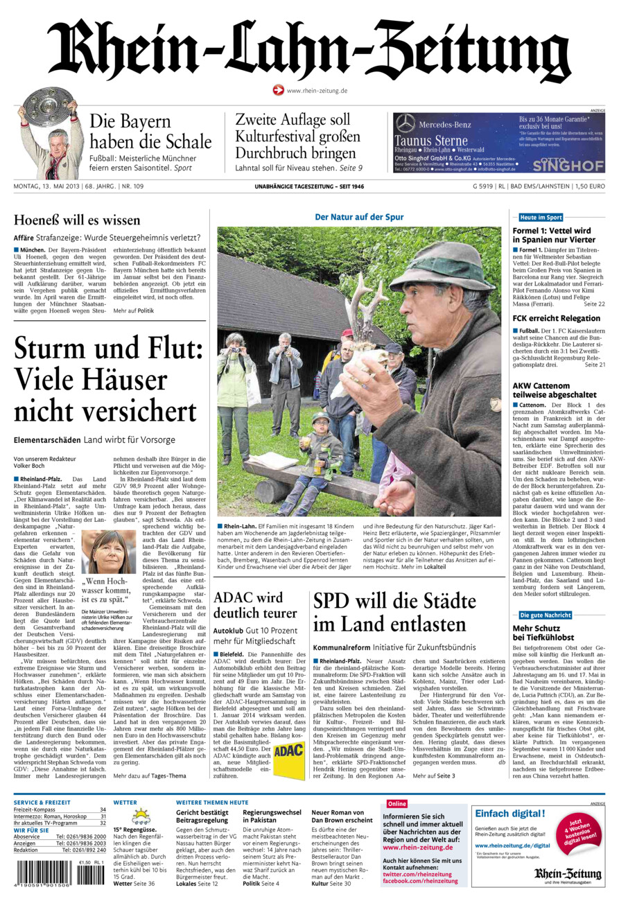 Rhein-Lahn-Zeitung vom Montag, 13.05.2013