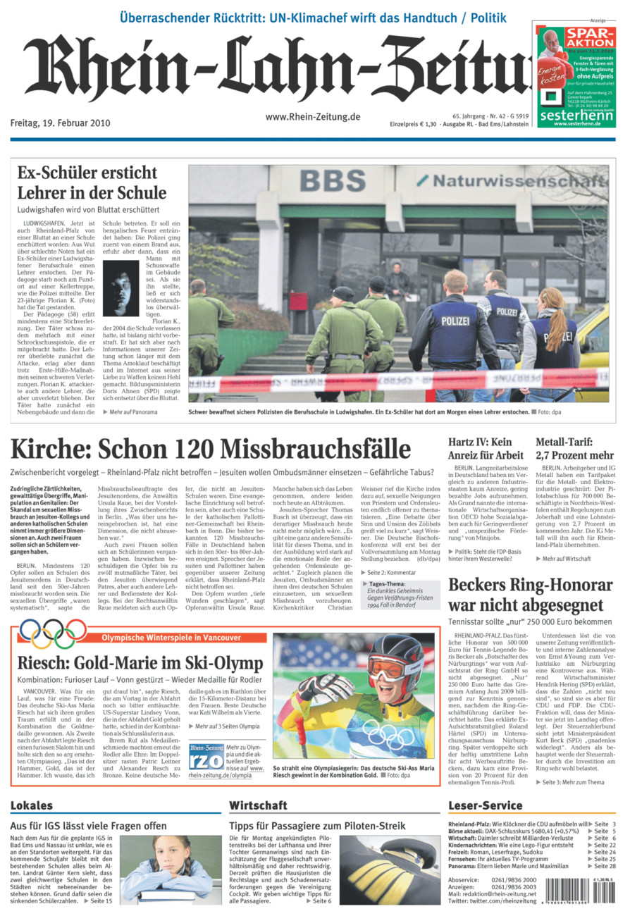 Rhein-Lahn-Zeitung vom Freitag, 19.02.2010