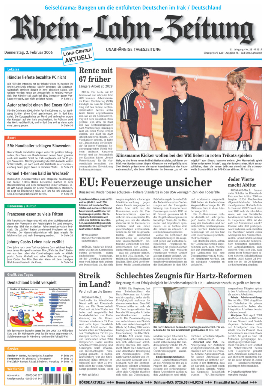 Rhein-Lahn-Zeitung vom Donnerstag, 02.02.2006