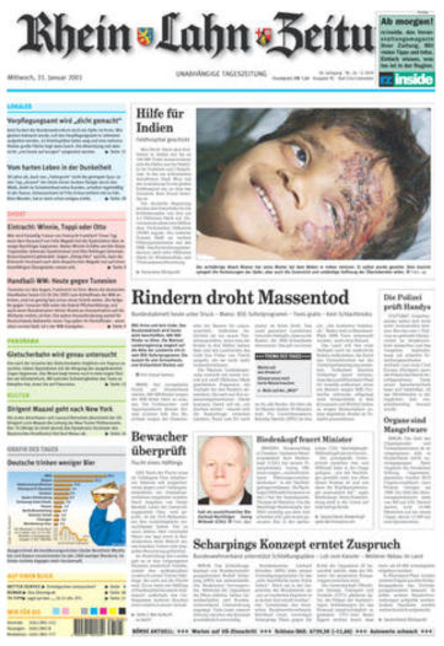 Rhein-Lahn-Zeitung vom Mittwoch, 31.01.2001