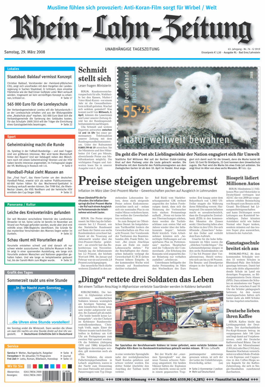 Rhein-Lahn-Zeitung vom Samstag, 29.03.2008