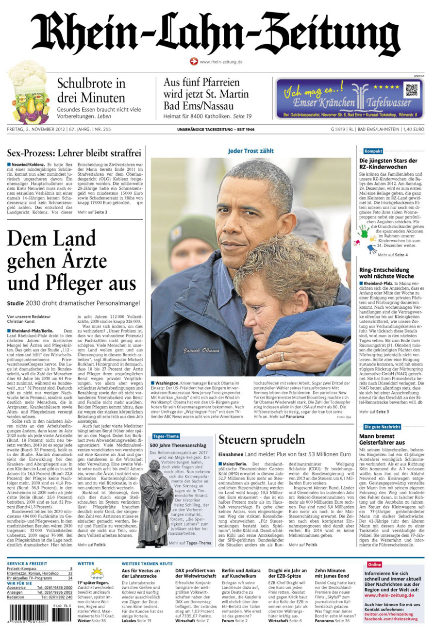 Rhein-Lahn-Zeitung vom Freitag, 02.11.2012