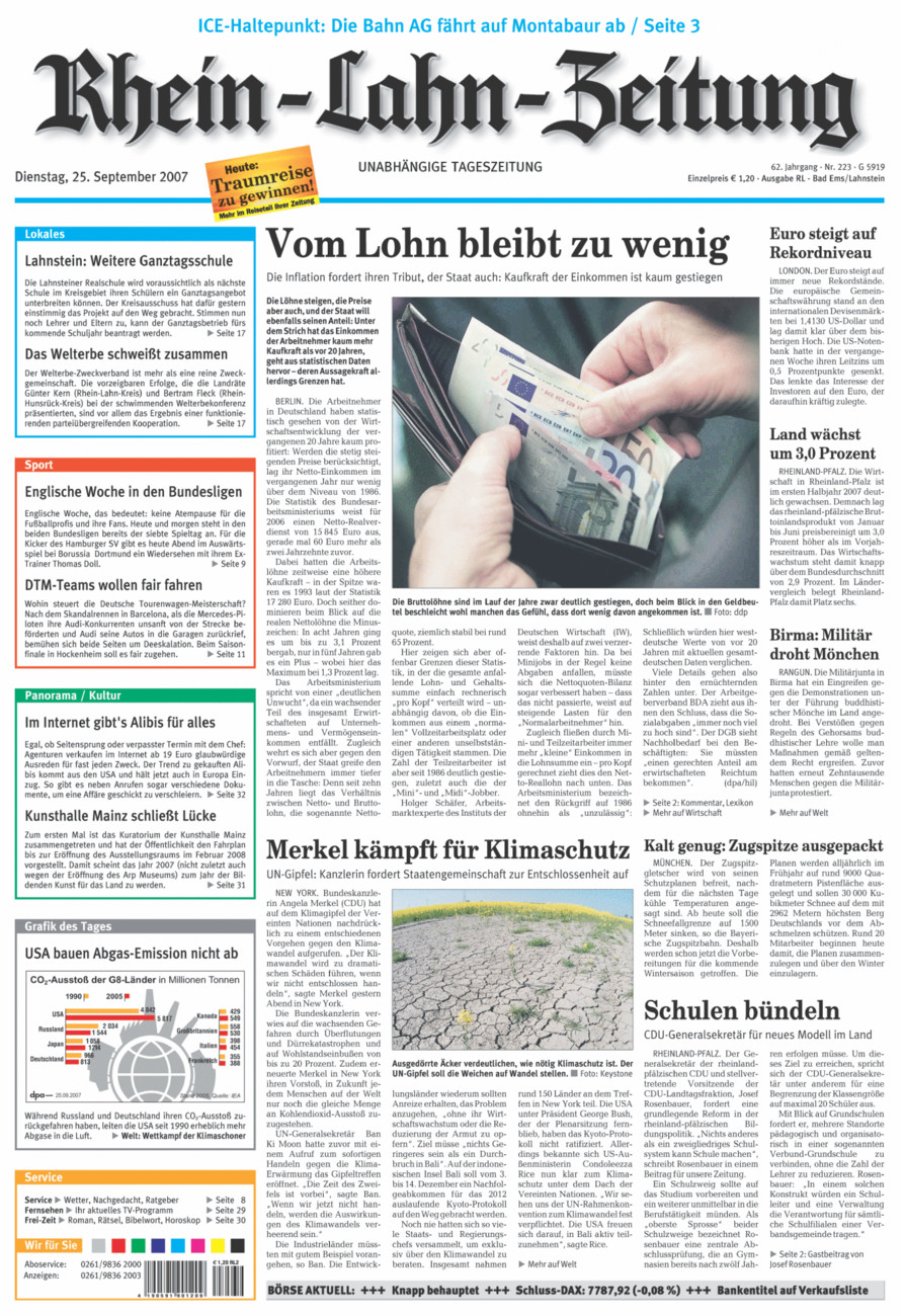 Rhein-Lahn-Zeitung vom Dienstag, 25.09.2007