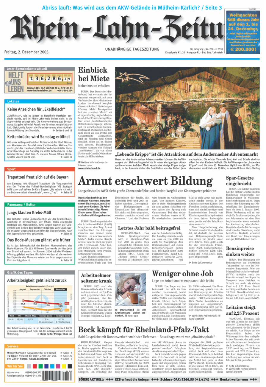 Rhein-Lahn-Zeitung vom Freitag, 02.12.2005