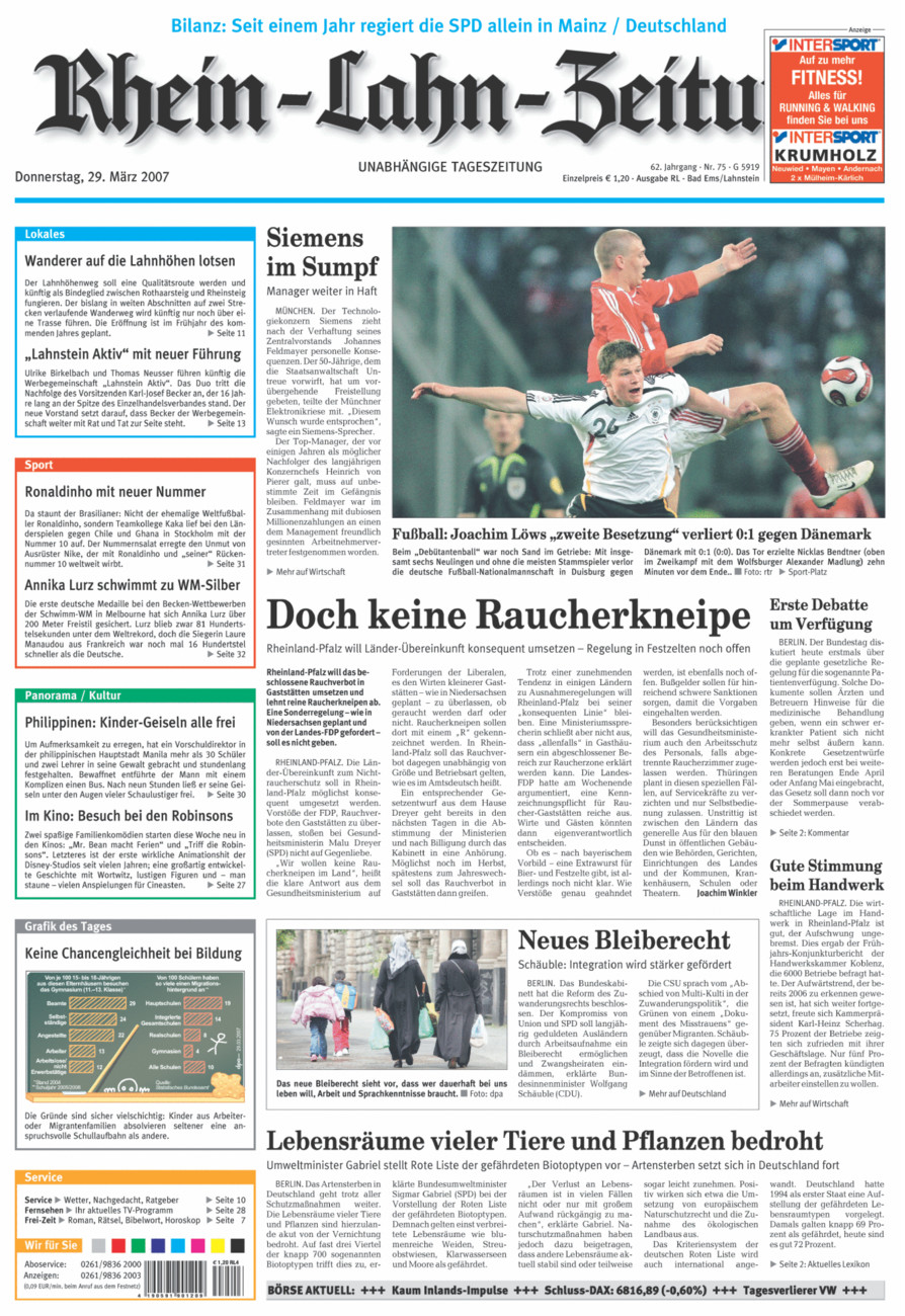 Rhein-Lahn-Zeitung vom Donnerstag, 29.03.2007