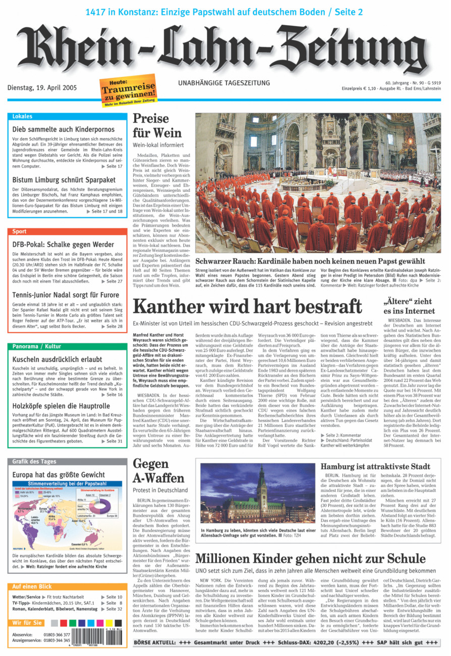 Rhein-Lahn-Zeitung vom Dienstag, 19.04.2005