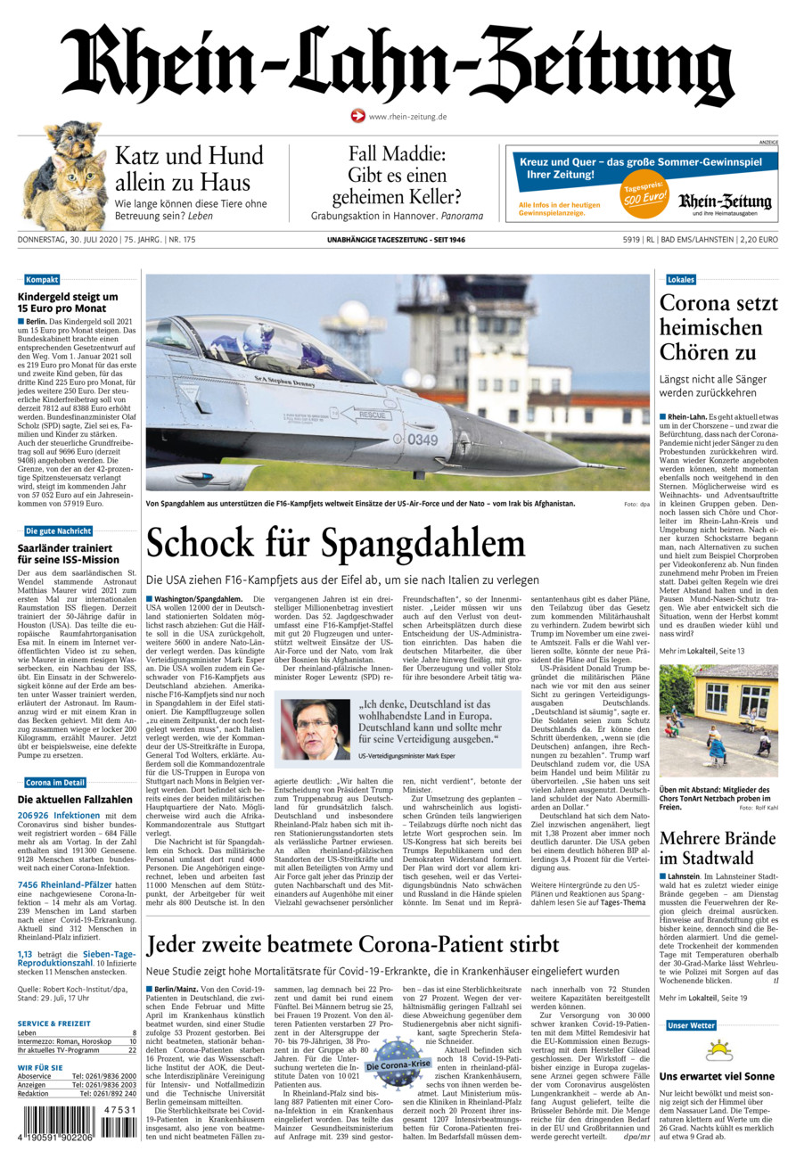 Rhein-Lahn-Zeitung vom Donnerstag, 30.07.2020
