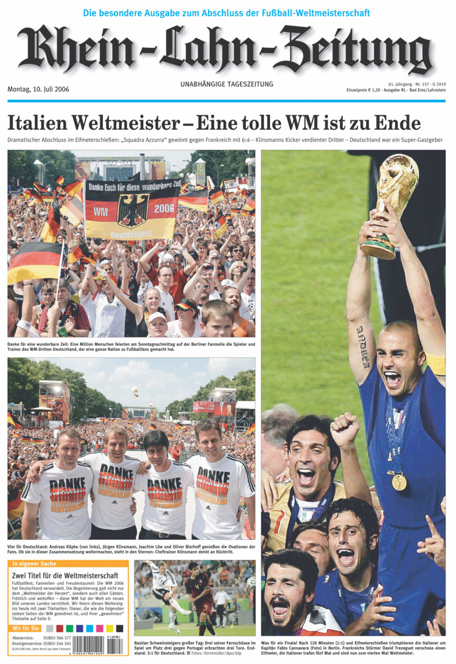 Rhein-Lahn-Zeitung vom Montag, 10.07.2006