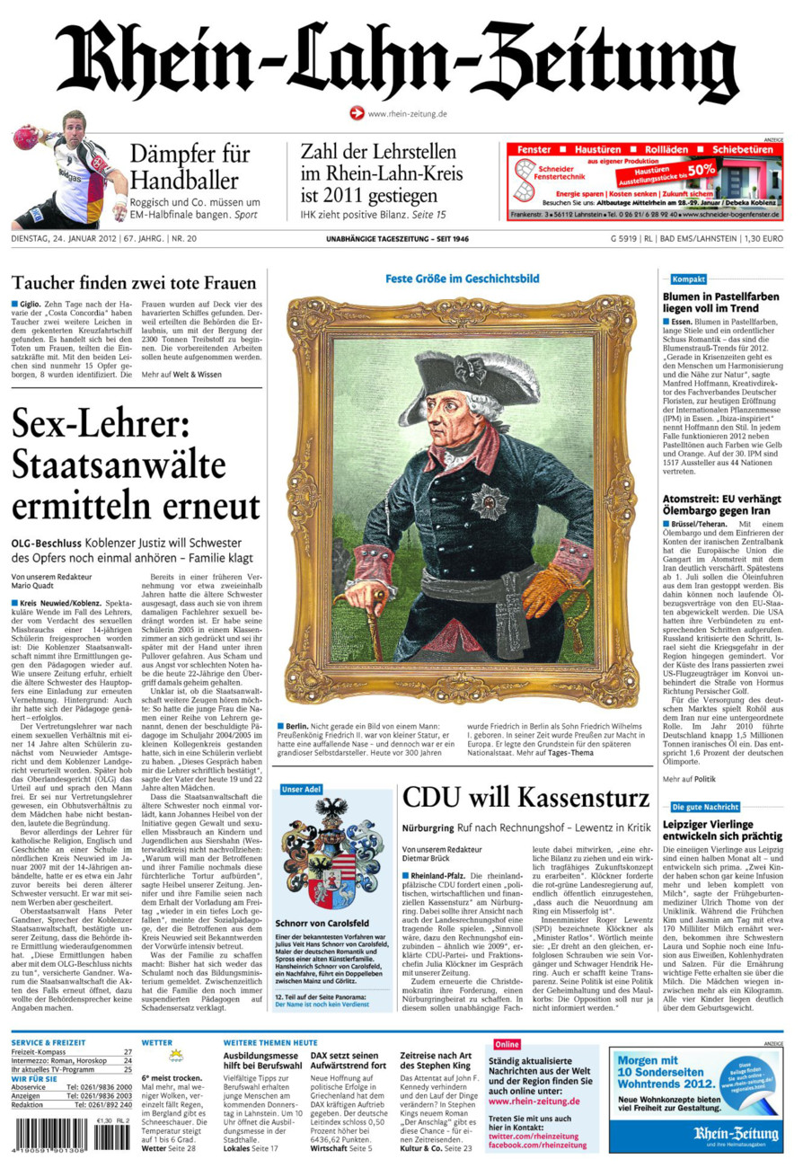 Rhein-Lahn-Zeitung vom Dienstag, 24.01.2012