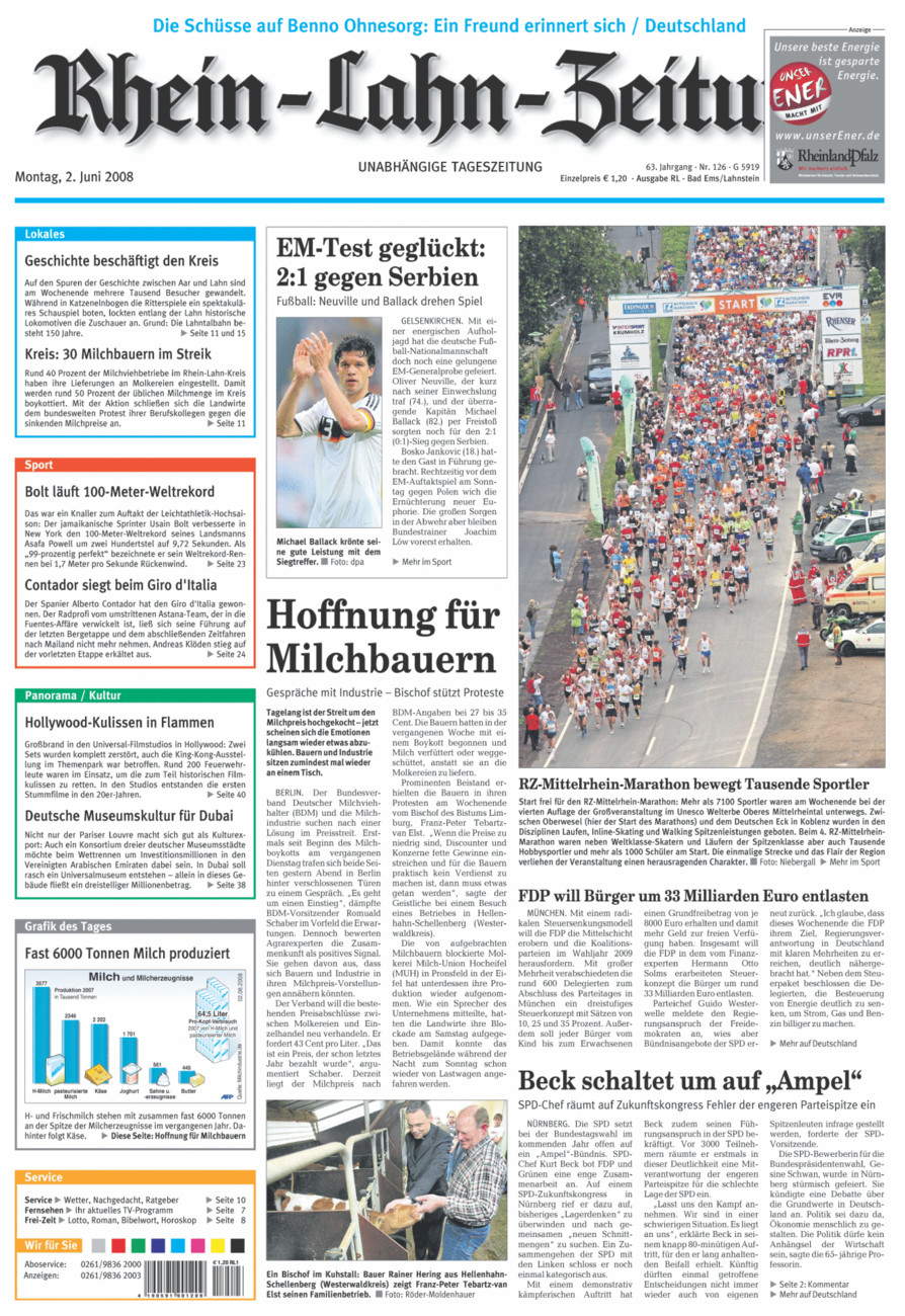 Rhein-Lahn-Zeitung vom Montag, 02.06.2008