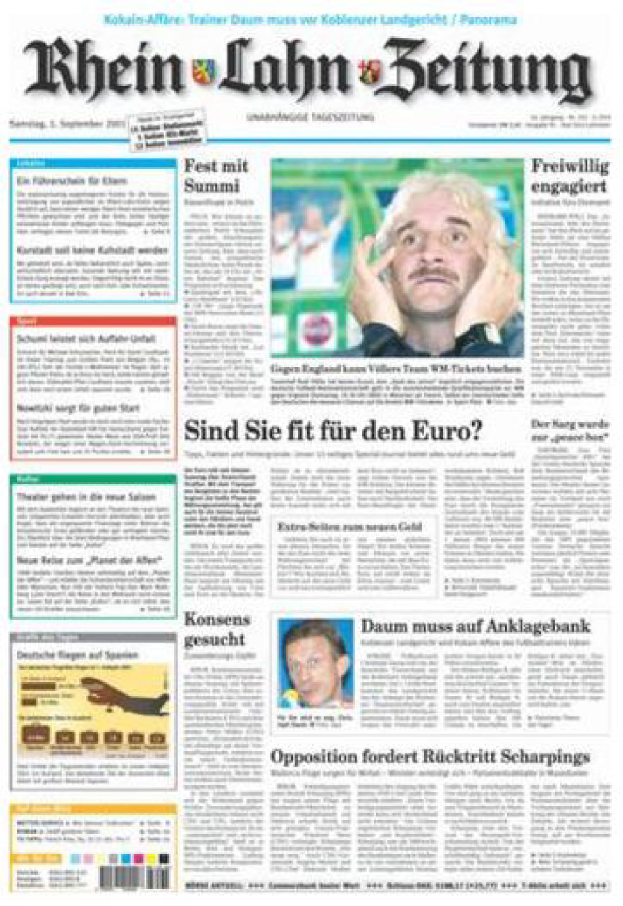 Rhein-Lahn-Zeitung vom Samstag, 01.09.2001