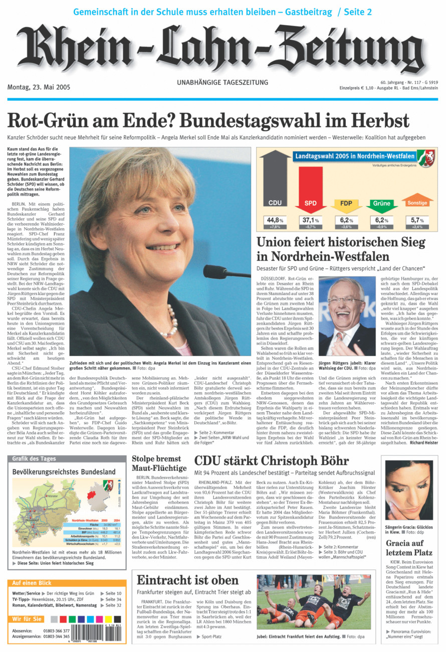 Rhein-Lahn-Zeitung vom Montag, 23.05.2005