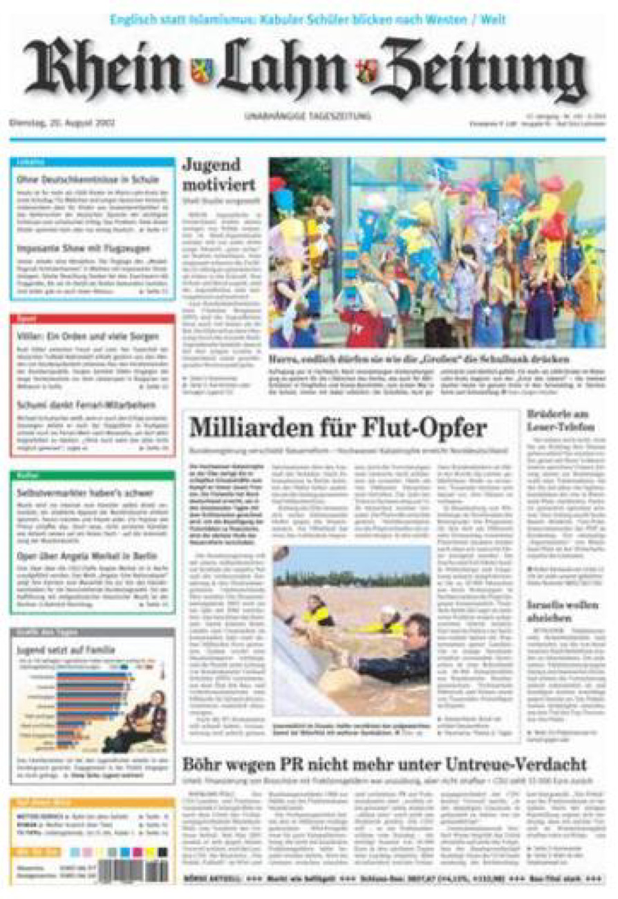 Rhein-Lahn-Zeitung vom Dienstag, 20.08.2002