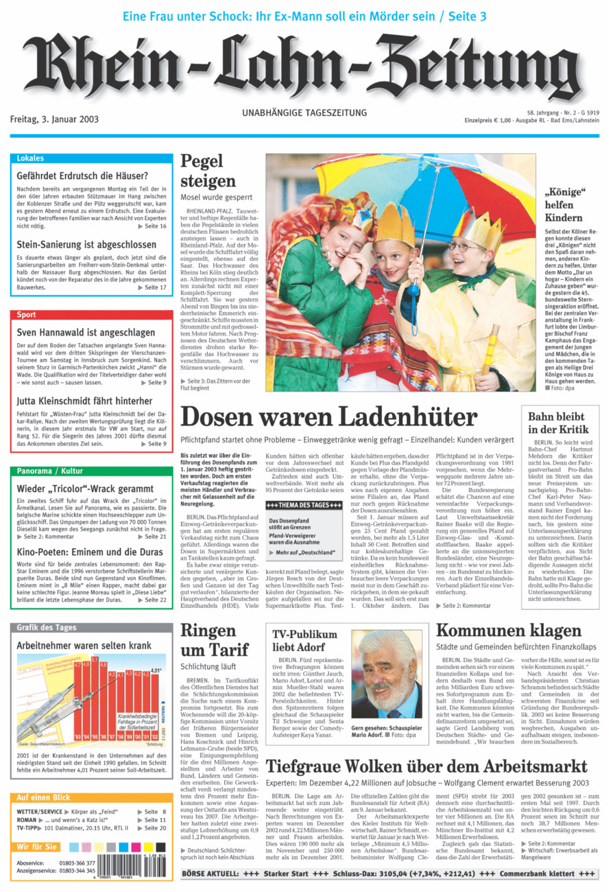 Rhein-Lahn-Zeitung vom Freitag, 03.01.2003