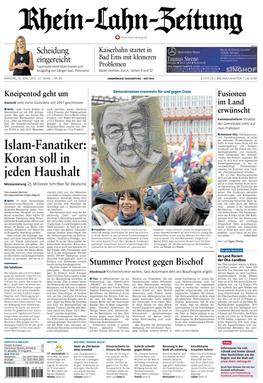 Rhein-Lahn-Zeitung vom Dienstag, 10.04.2012