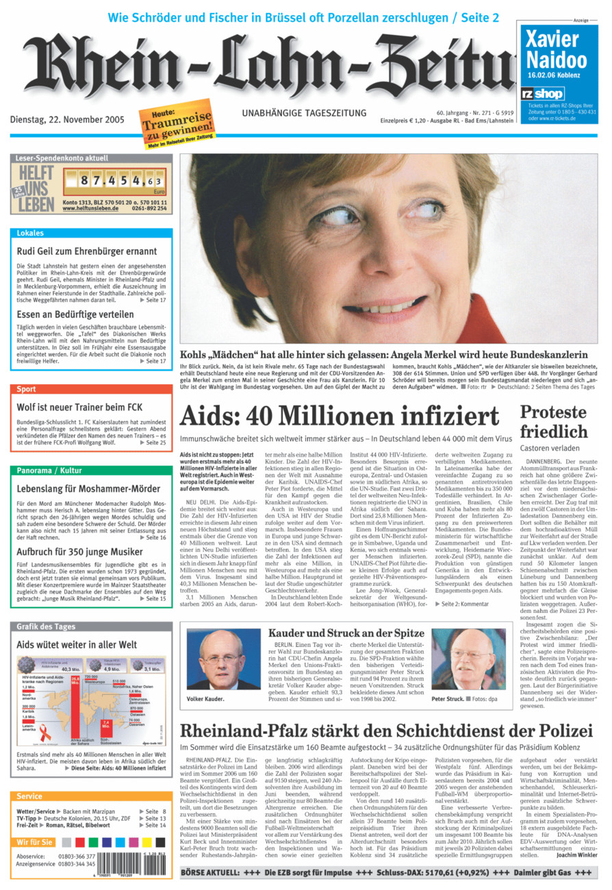 Rhein-Lahn-Zeitung vom Dienstag, 22.11.2005