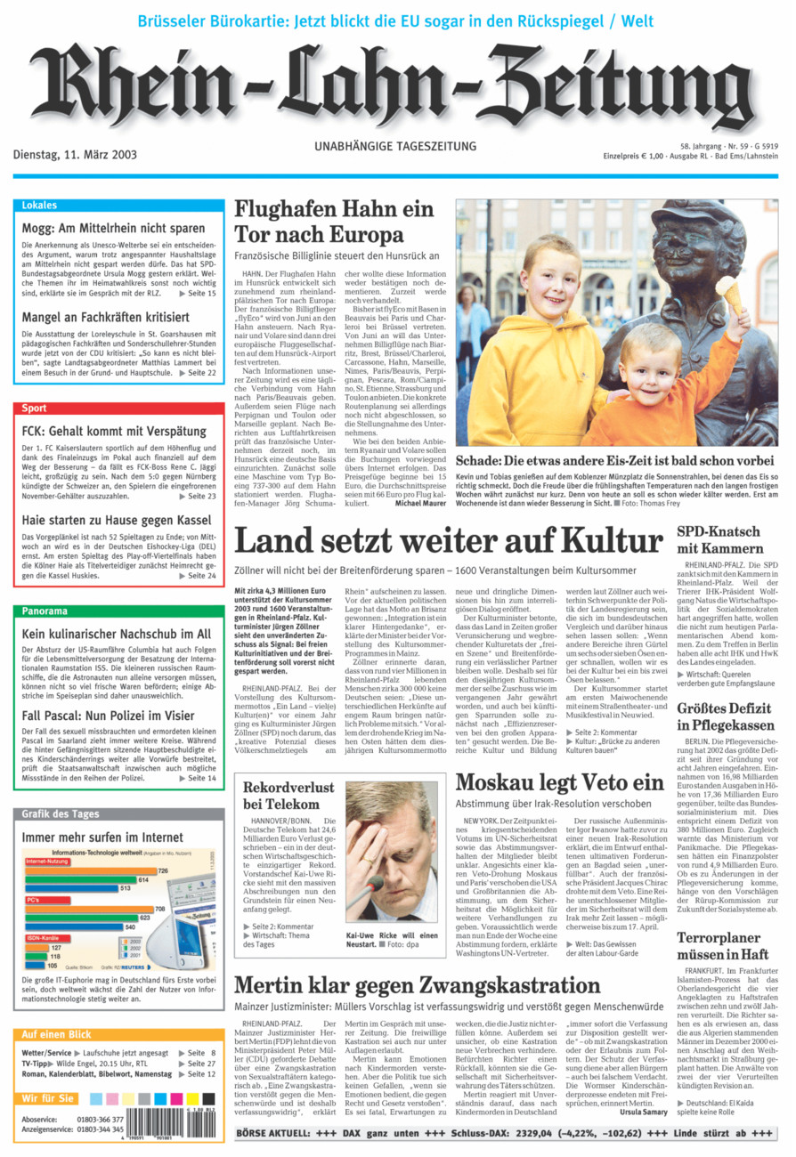 Rhein-Lahn-Zeitung vom Dienstag, 11.03.2003