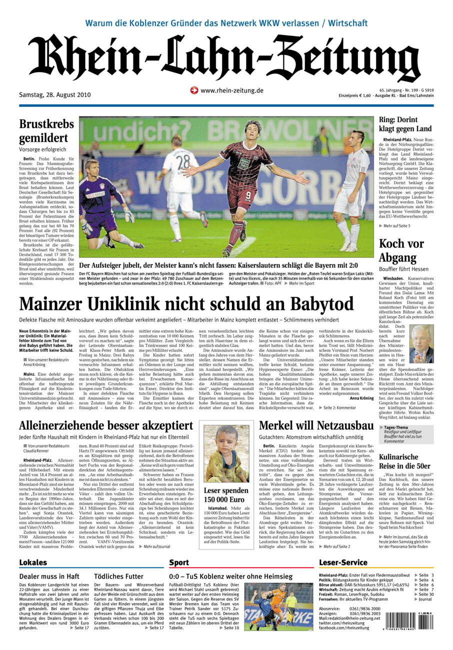 Rhein-Lahn-Zeitung vom Samstag, 28.08.2010