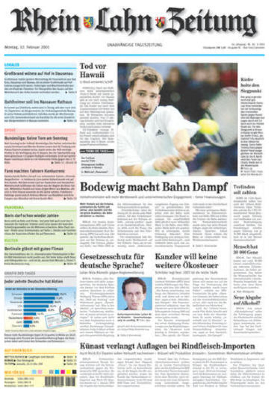 Rhein-Lahn-Zeitung vom Montag, 12.02.2001