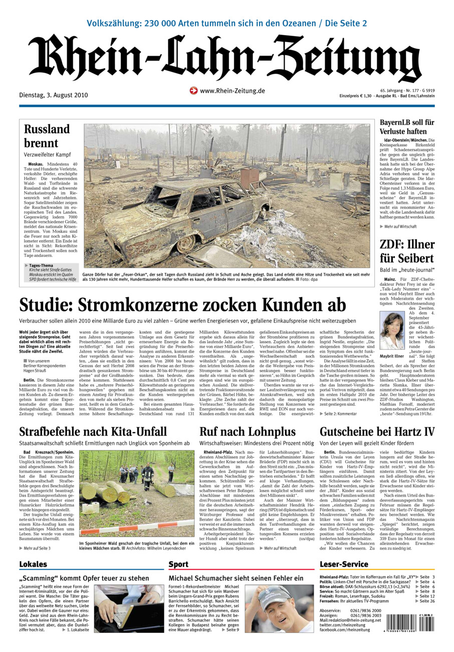 Rhein-Lahn-Zeitung vom Dienstag, 03.08.2010