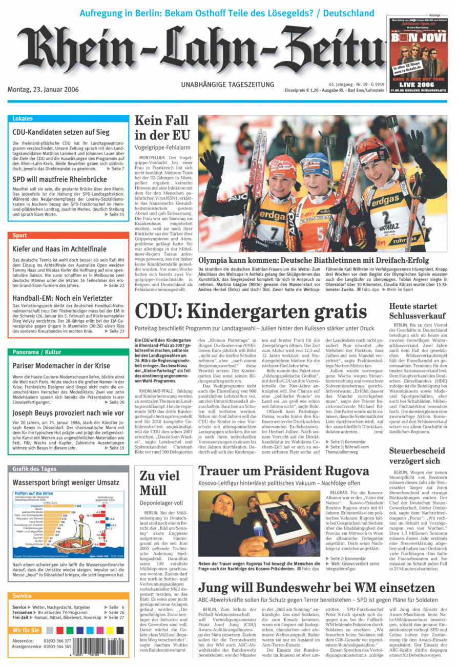 Rhein-Lahn-Zeitung vom Montag, 23.01.2006