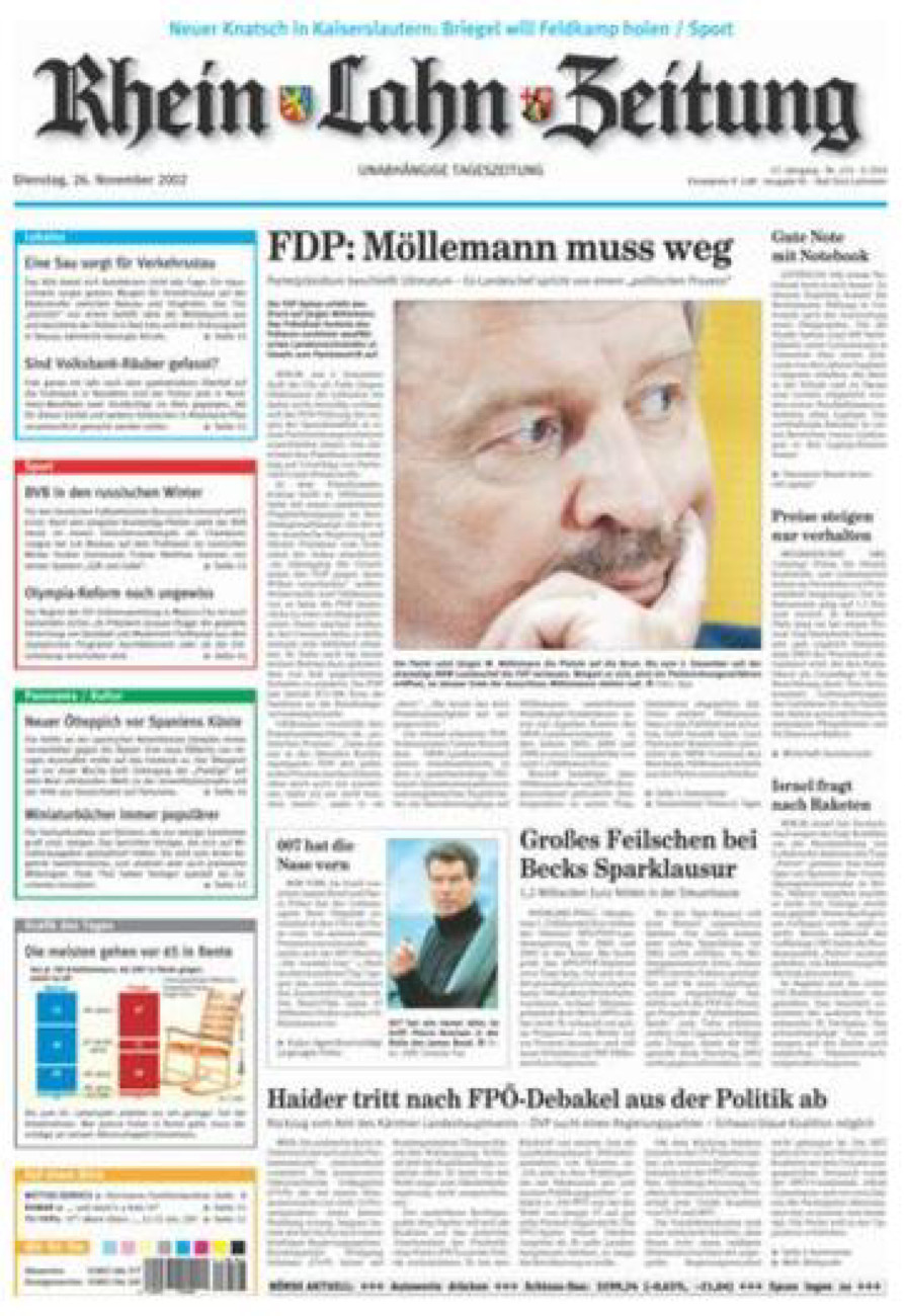 Rhein-Lahn-Zeitung vom Dienstag, 26.11.2002