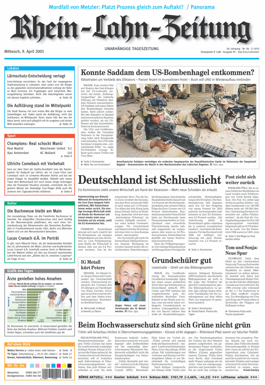 Rhein-Lahn-Zeitung vom Mittwoch, 09.04.2003
