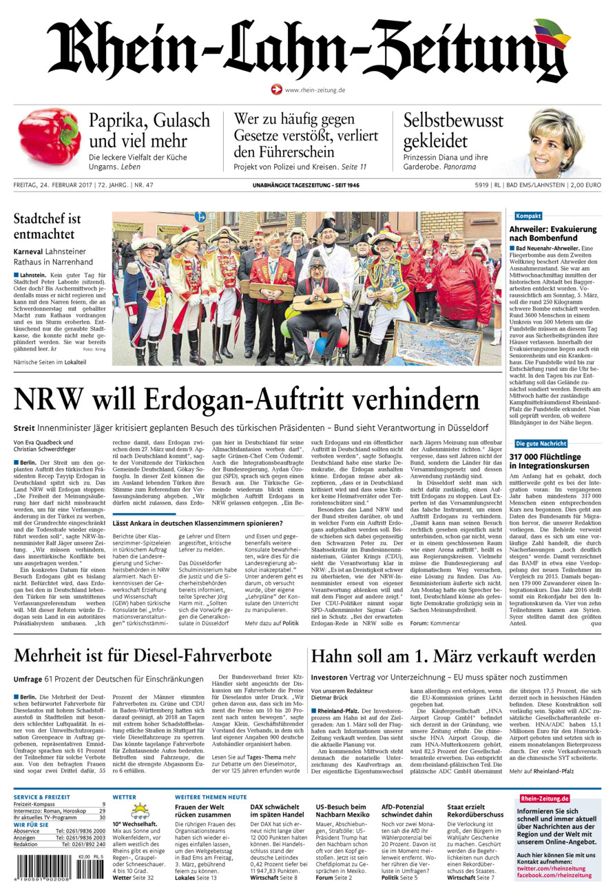 Rhein-Lahn-Zeitung vom Freitag, 24.02.2017