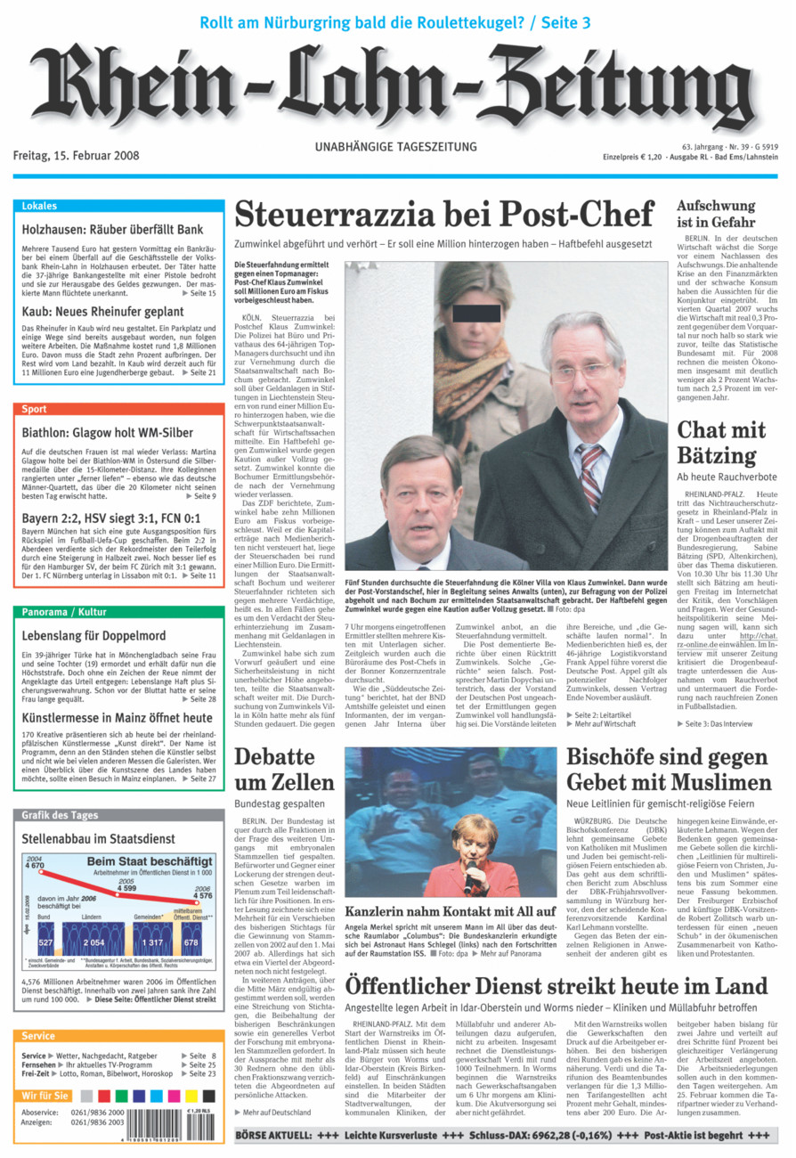 Rhein-Lahn-Zeitung vom Freitag, 15.02.2008