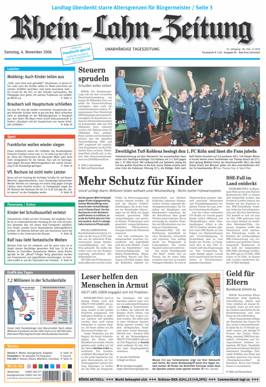 Rhein-Lahn-Zeitung vom Samstag, 04.11.2006