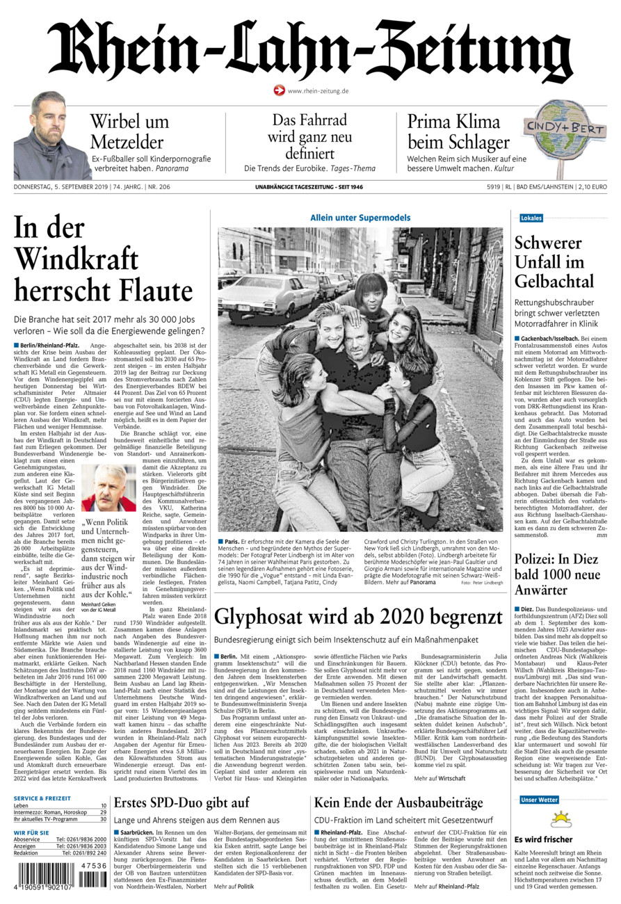 Rhein-Lahn-Zeitung vom Donnerstag, 05.09.2019
