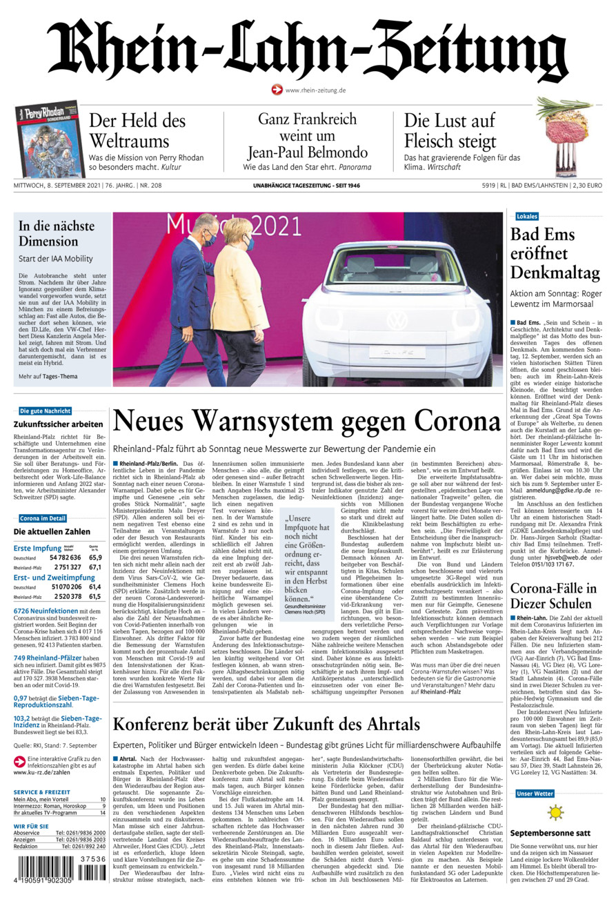 Rhein-Lahn-Zeitung vom Mittwoch, 08.09.2021