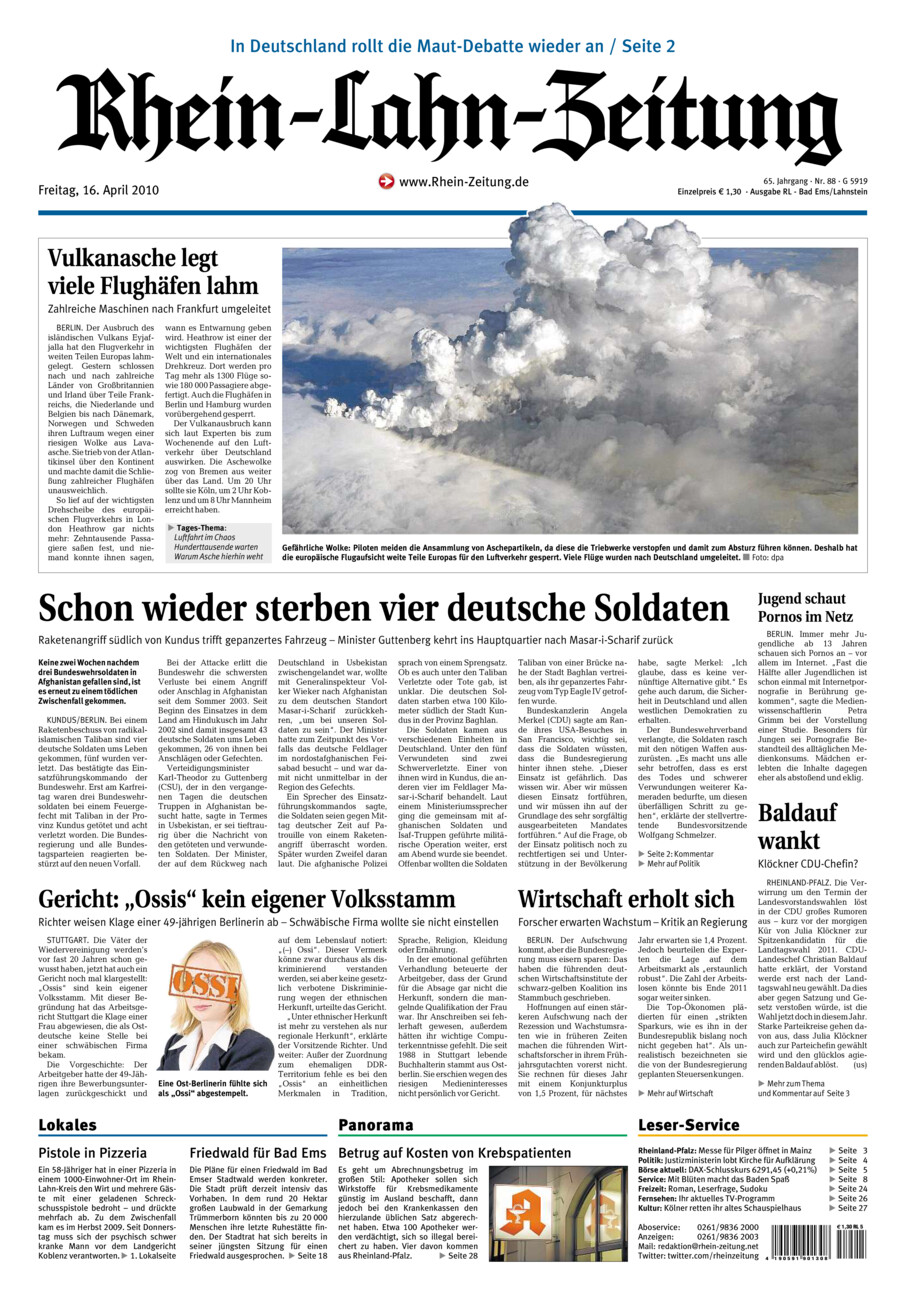Rhein-Lahn-Zeitung vom Freitag, 16.04.2010