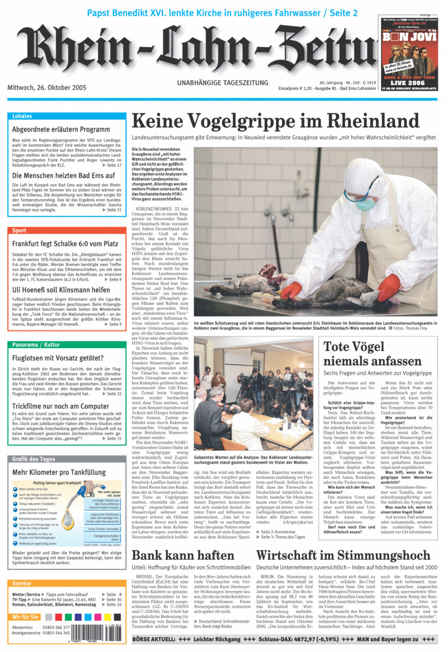 Rhein-Lahn-Zeitung vom Mittwoch, 26.10.2005