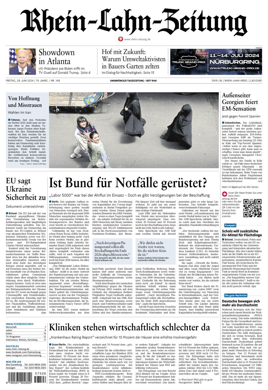Rhein-Lahn-Zeitung vom Freitag, 28.06.2024