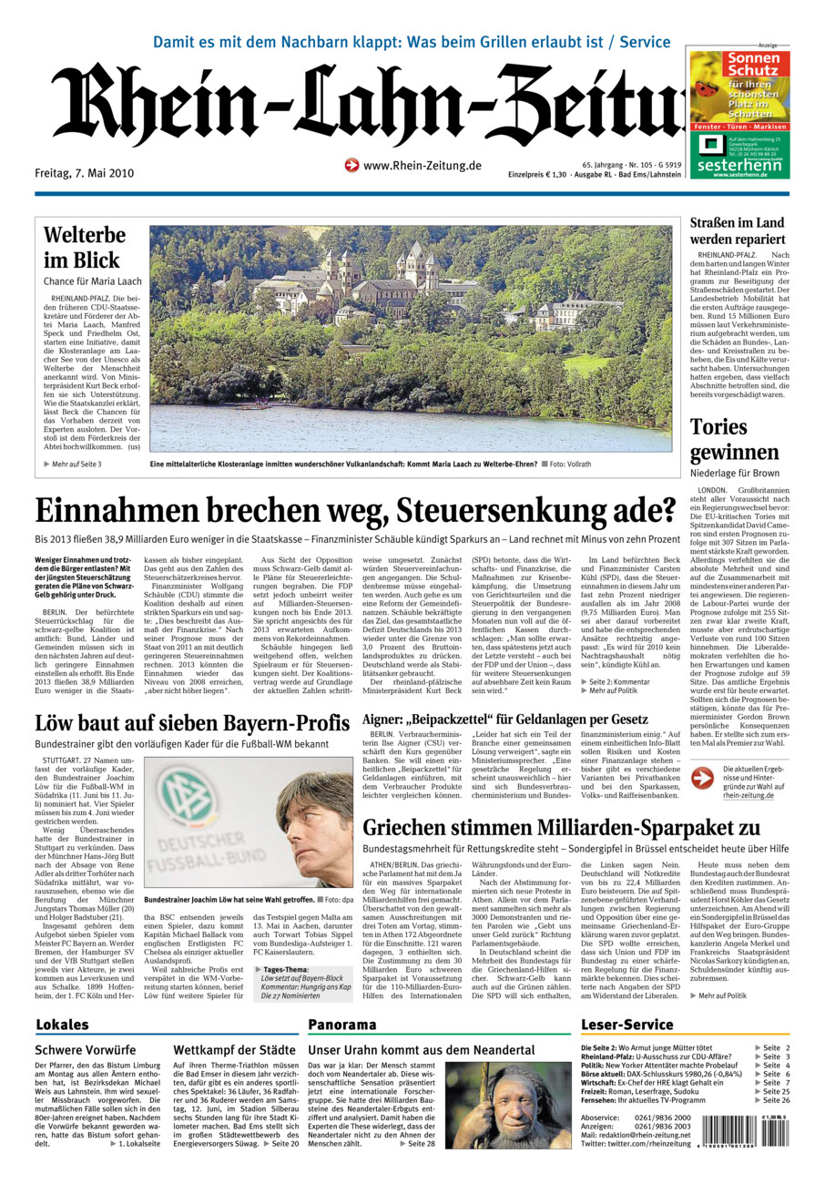 Rhein-Lahn-Zeitung vom Freitag, 07.05.2010