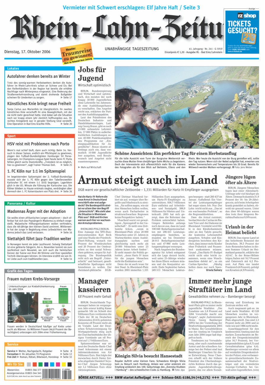 Rhein-Lahn-Zeitung vom Dienstag, 17.10.2006
