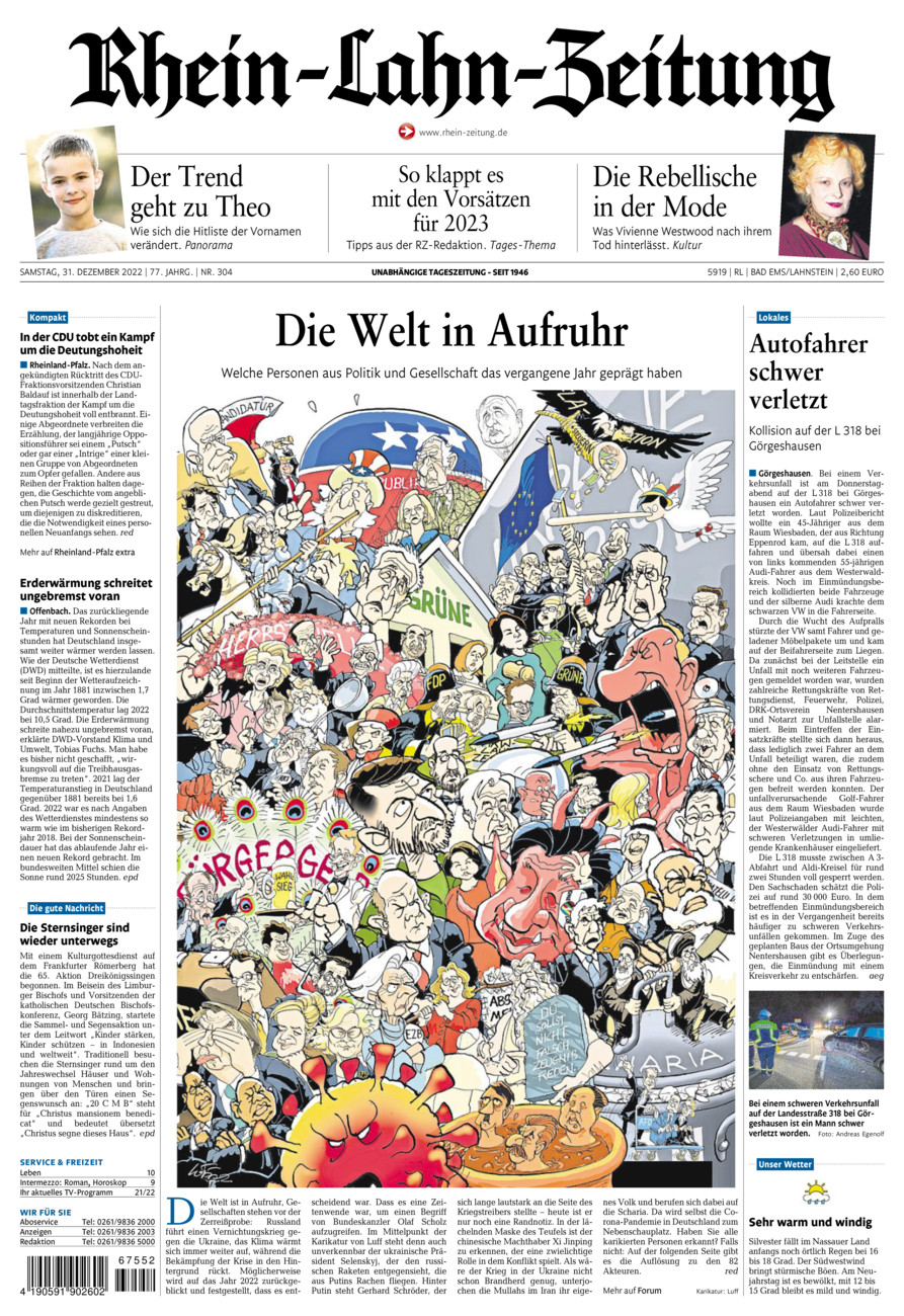 Rhein-Lahn-Zeitung vom Samstag, 31.12.2022