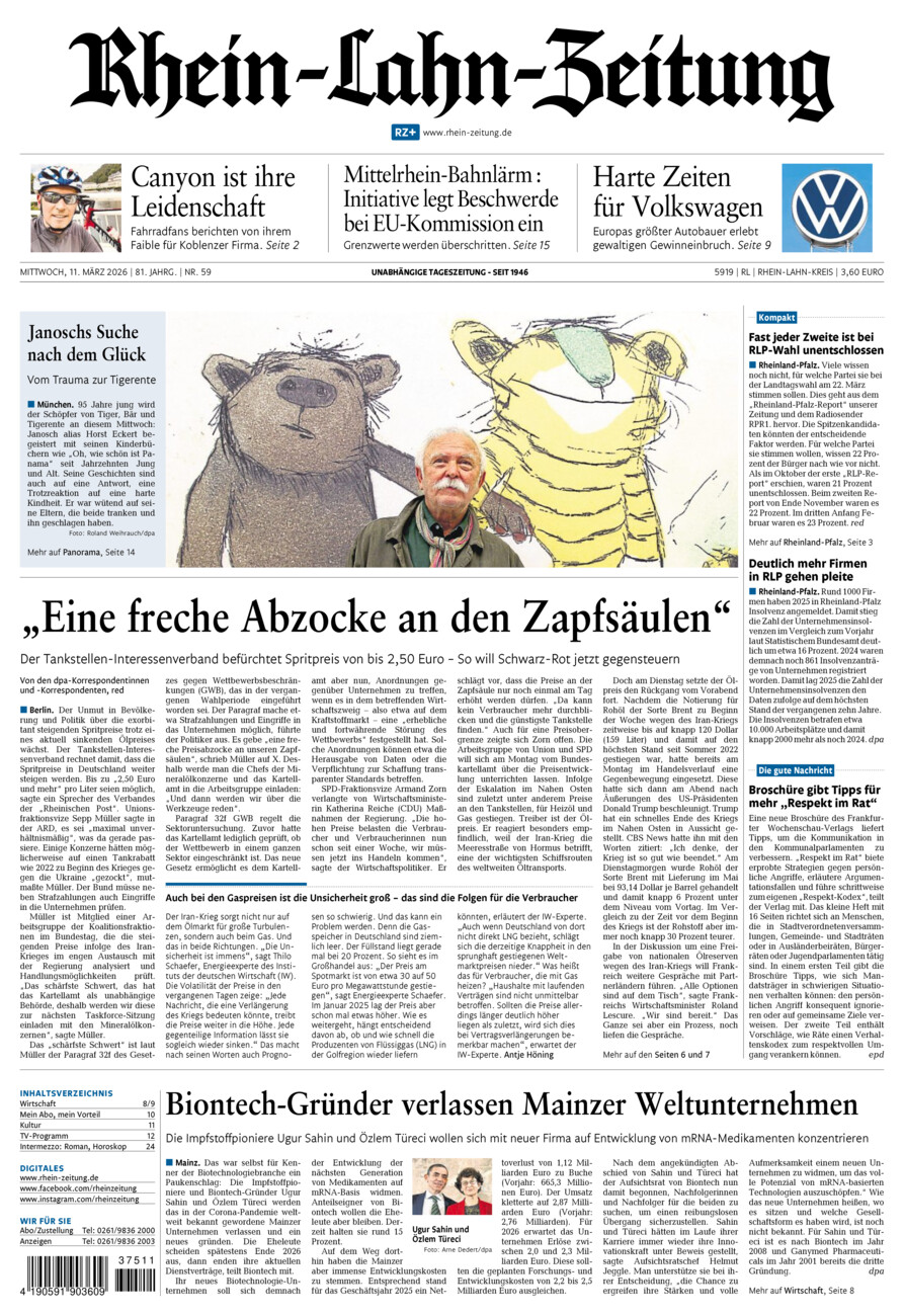 Rhein-Lahn-Zeitung vom Mittwoch, 11.03.2026
