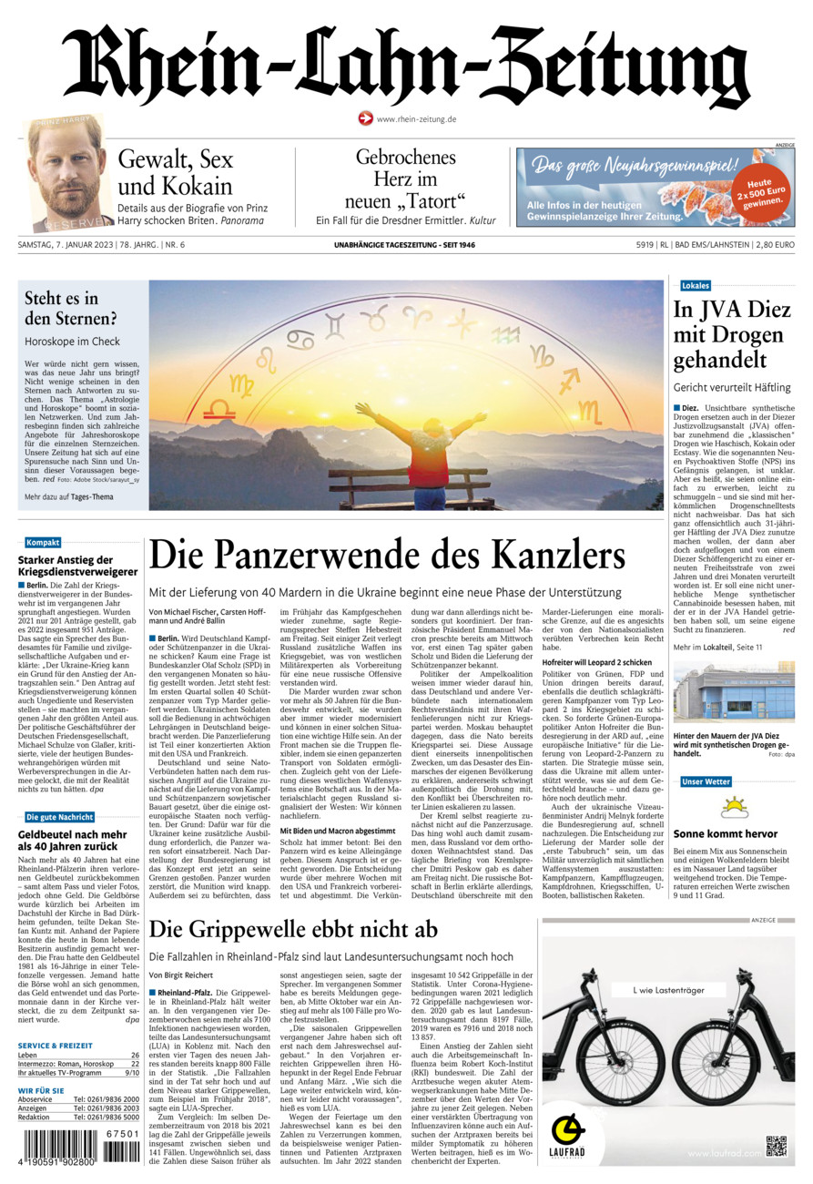 Rhein-Lahn-Zeitung vom Samstag, 07.01.2023