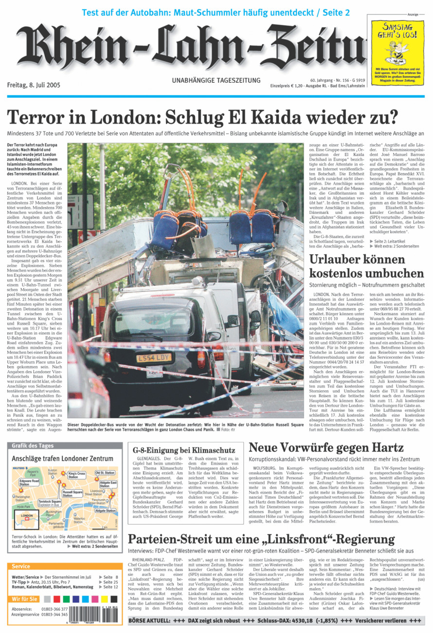 Rhein-Lahn-Zeitung vom Freitag, 08.07.2005