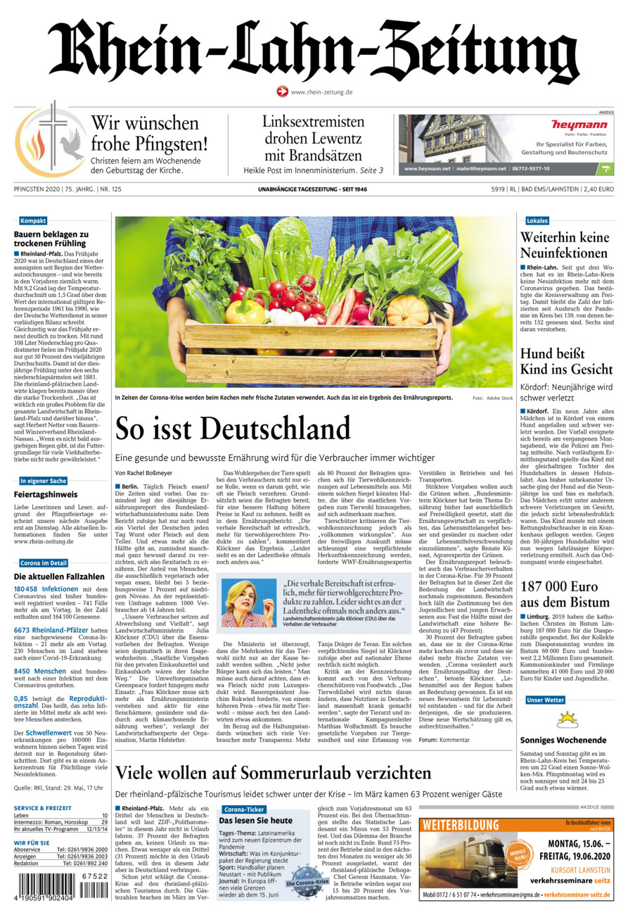 Rhein-Lahn-Zeitung vom Samstag, 30.05.2020