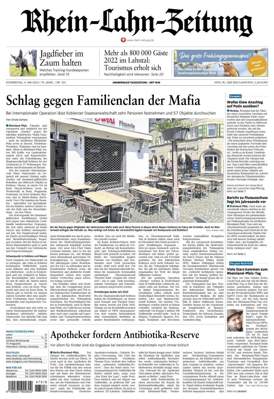 Rhein-Lahn-Zeitung vom Donnerstag, 04.05.2023