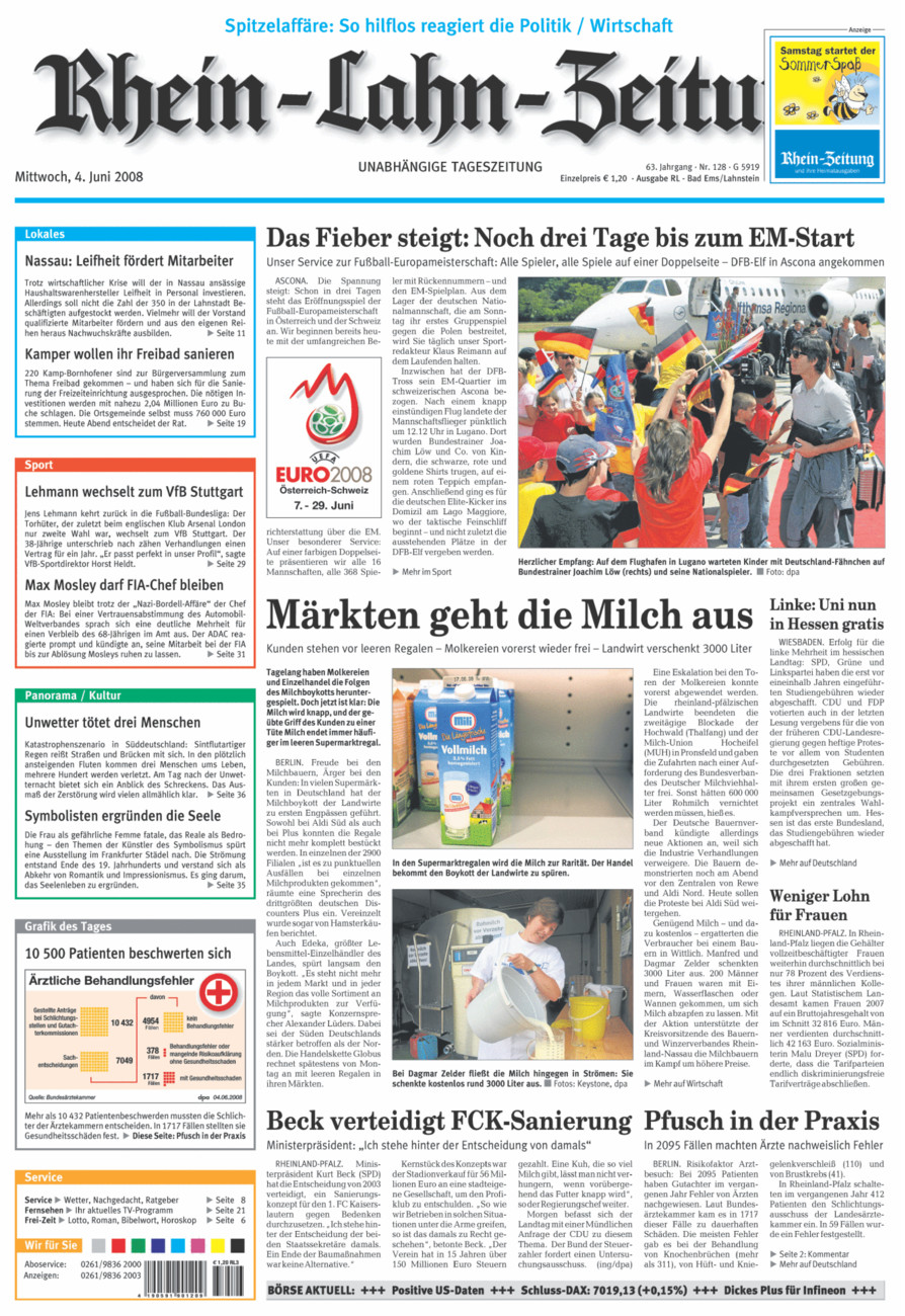 Rhein-Lahn-Zeitung vom Mittwoch, 04.06.2008