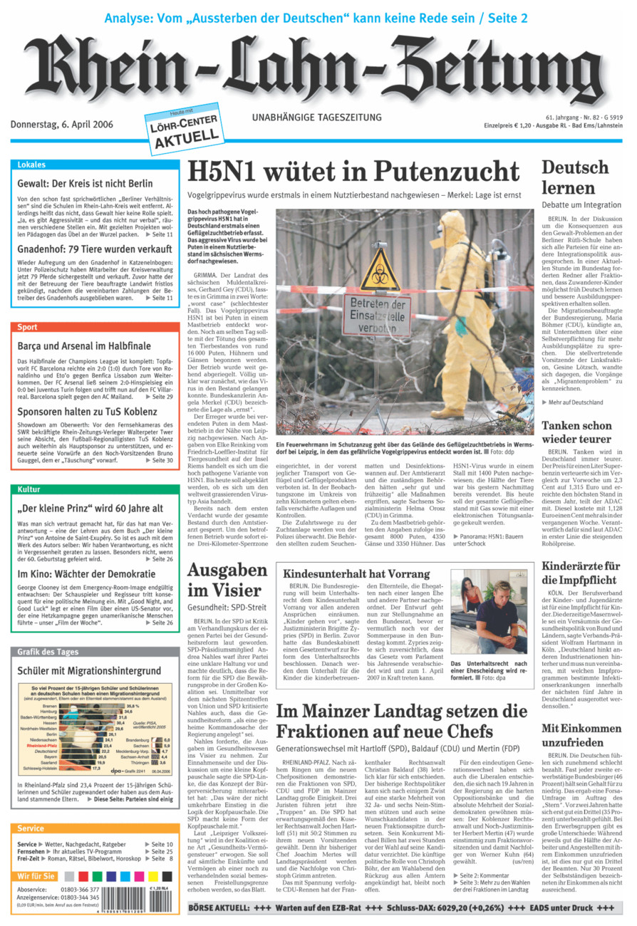 Rhein-Lahn-Zeitung vom Donnerstag, 06.04.2006