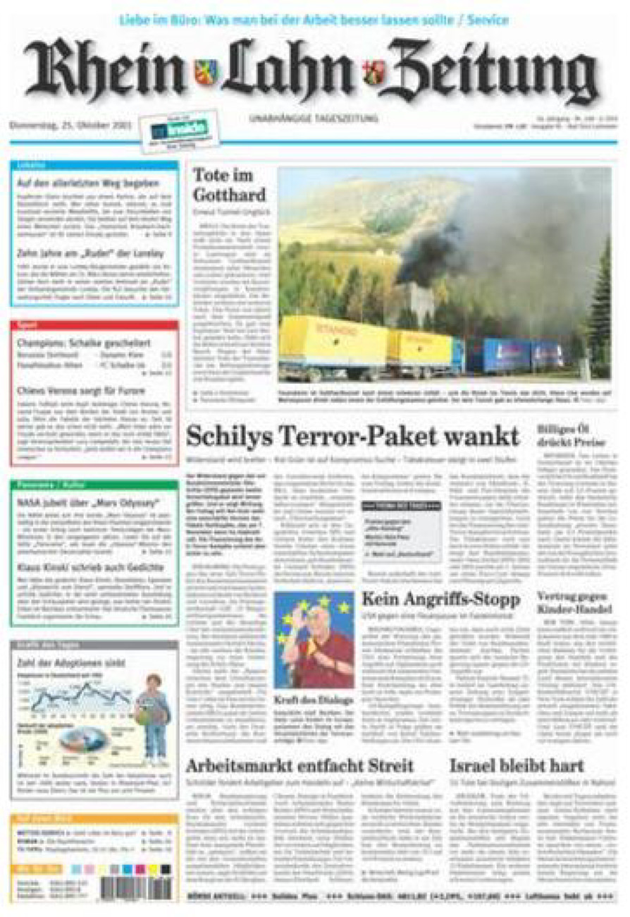 Rhein-Lahn-Zeitung vom Donnerstag, 25.10.2001
